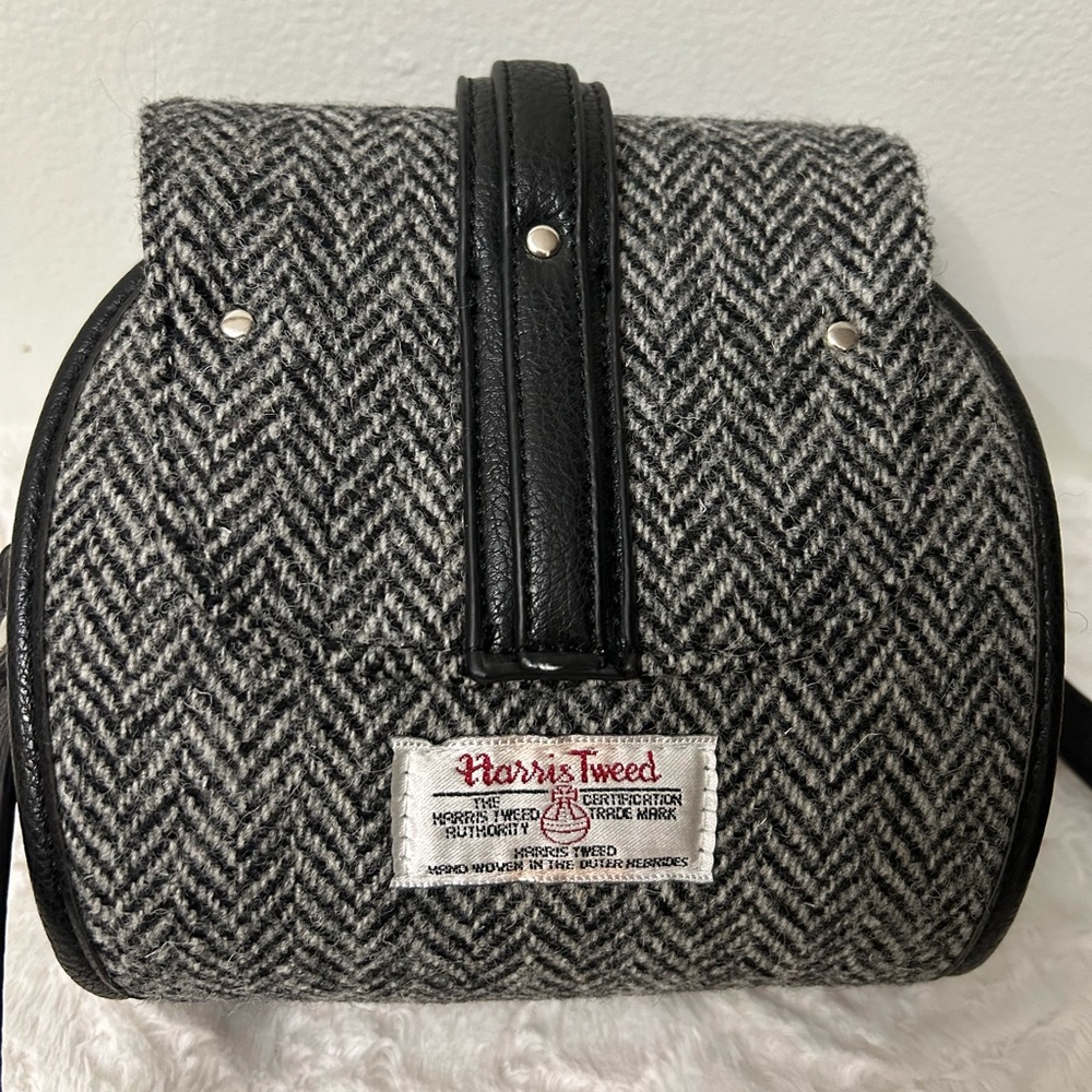 Glen Appin by Scotland Herringbone Harris Tweed mini handbag